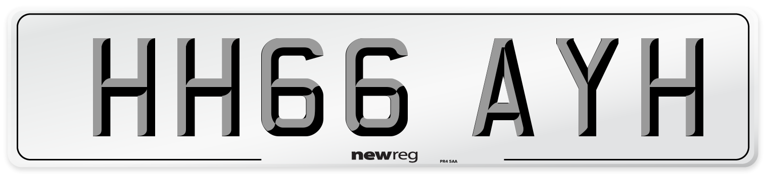 HH66 AYH Number Plate from New Reg